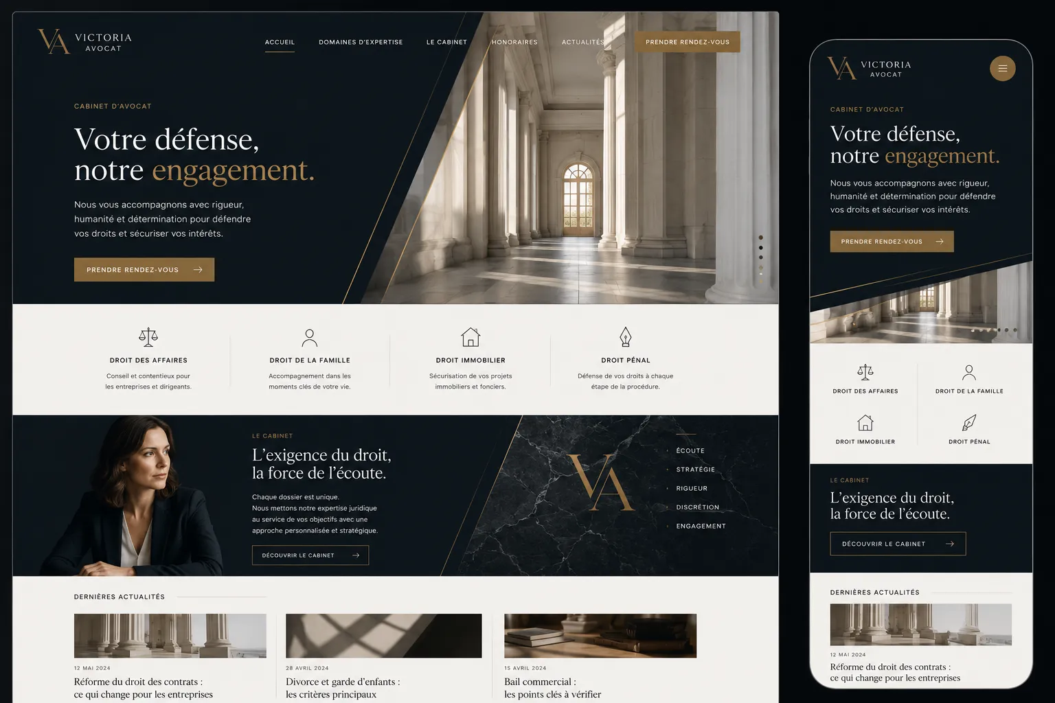 Aperçu du template Victoria Avocat
