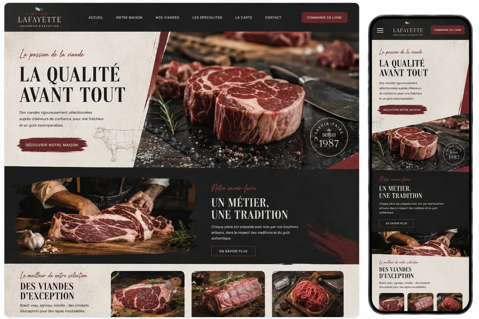 Aperçu du template Maison Lafayette — Boucherie