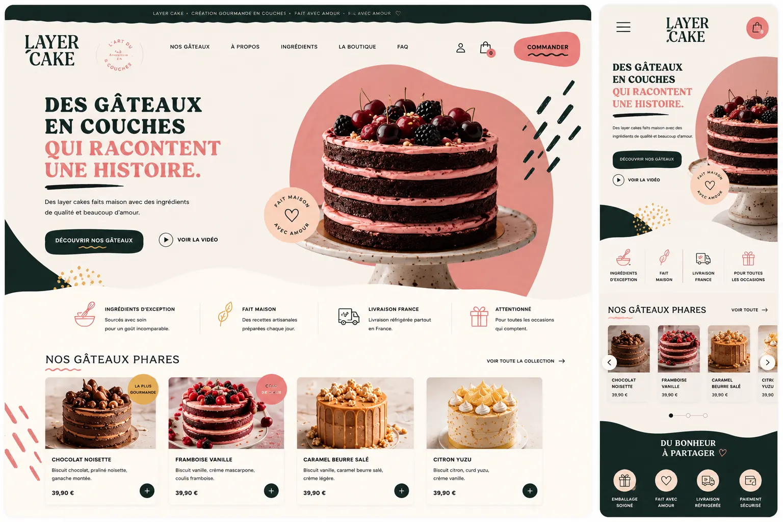Aperçu du template Layer Cake — Premium