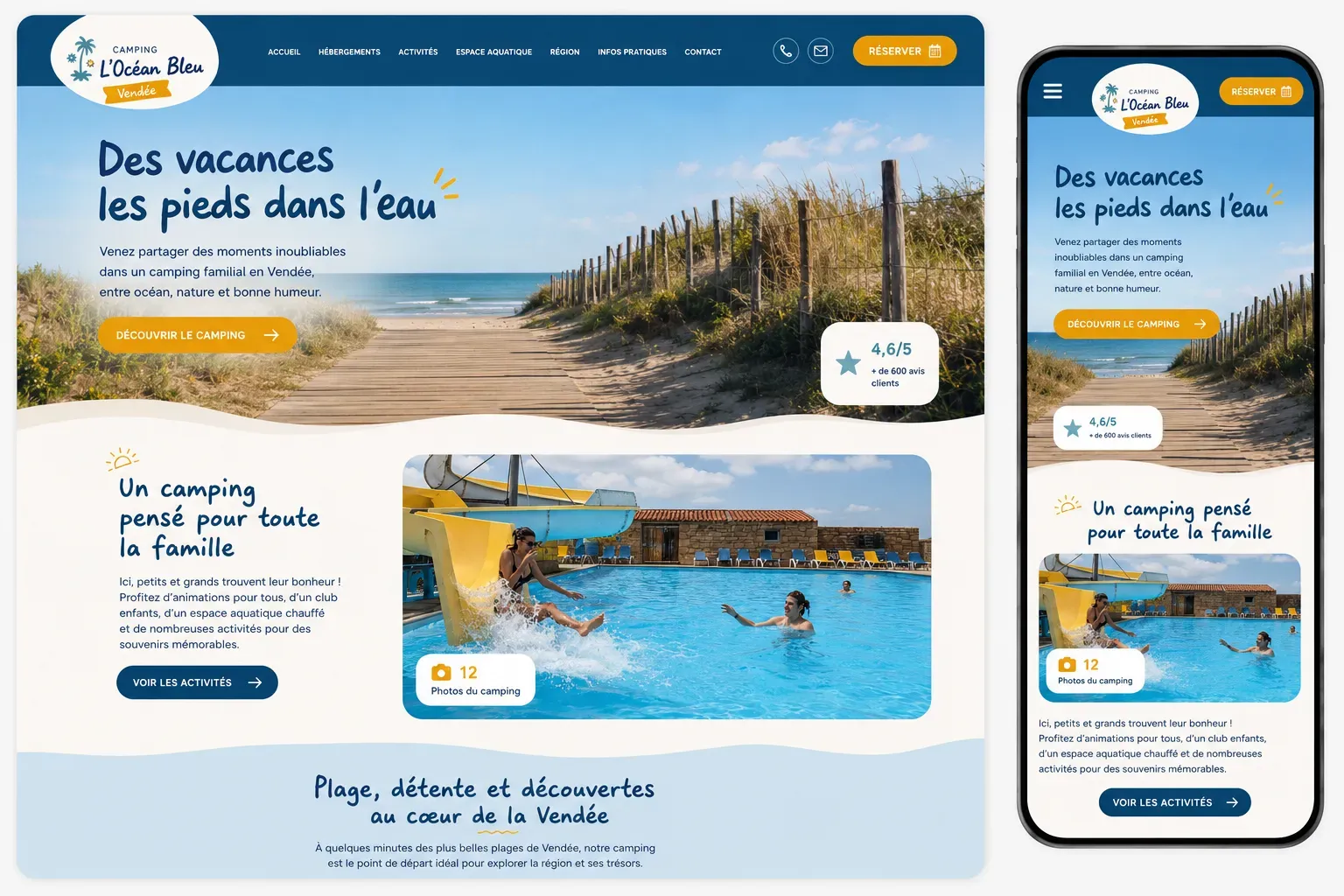 Aperçu du template Camping L'Océan Bleu