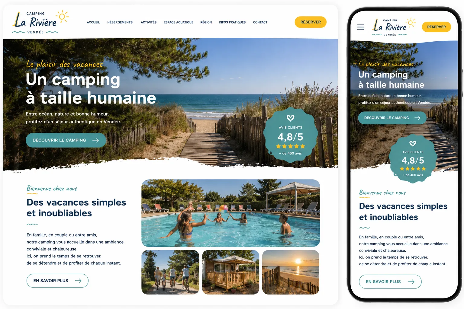 Aperçu du template Camping La Rivière