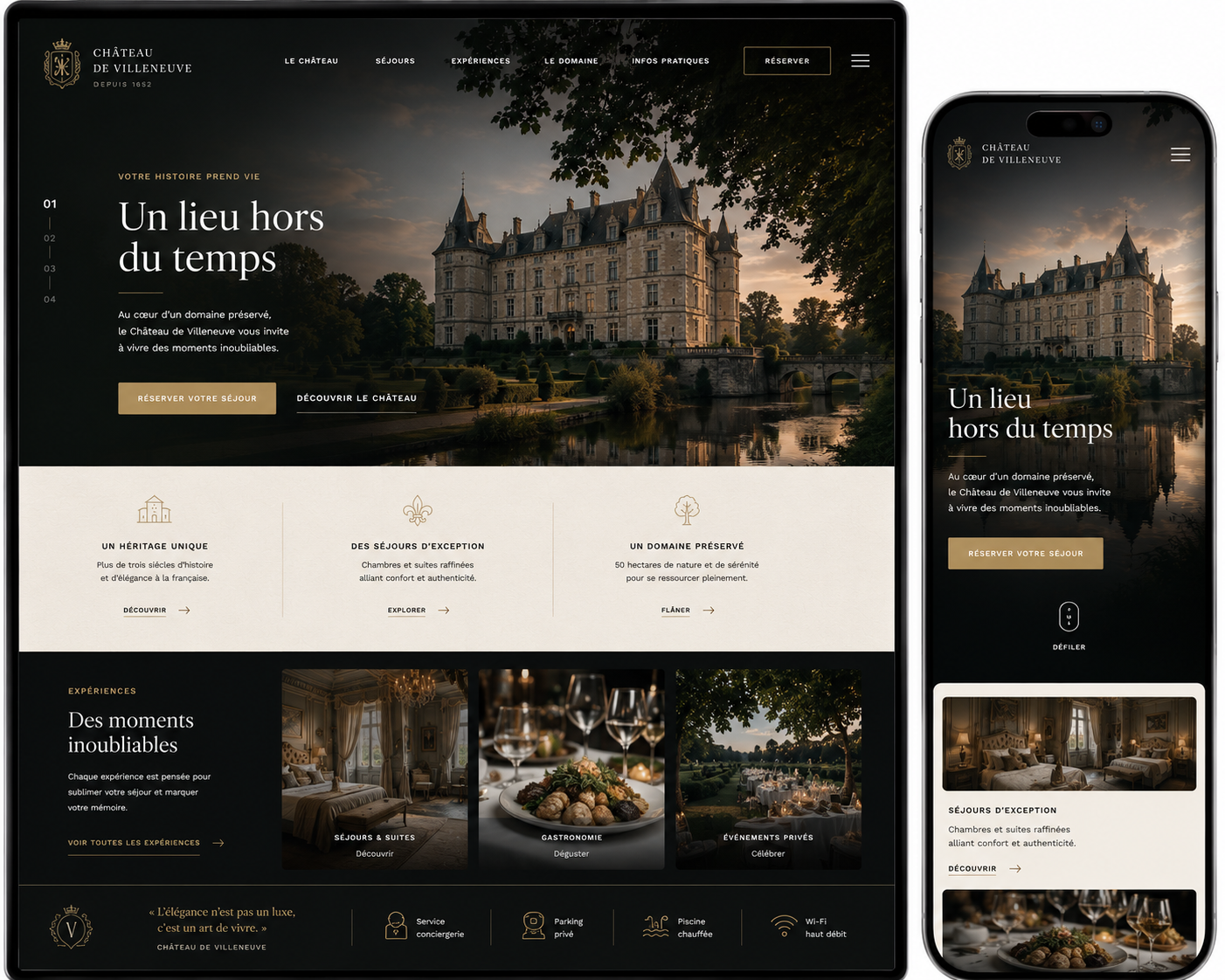 Aperçu du template Château Luxe Noir