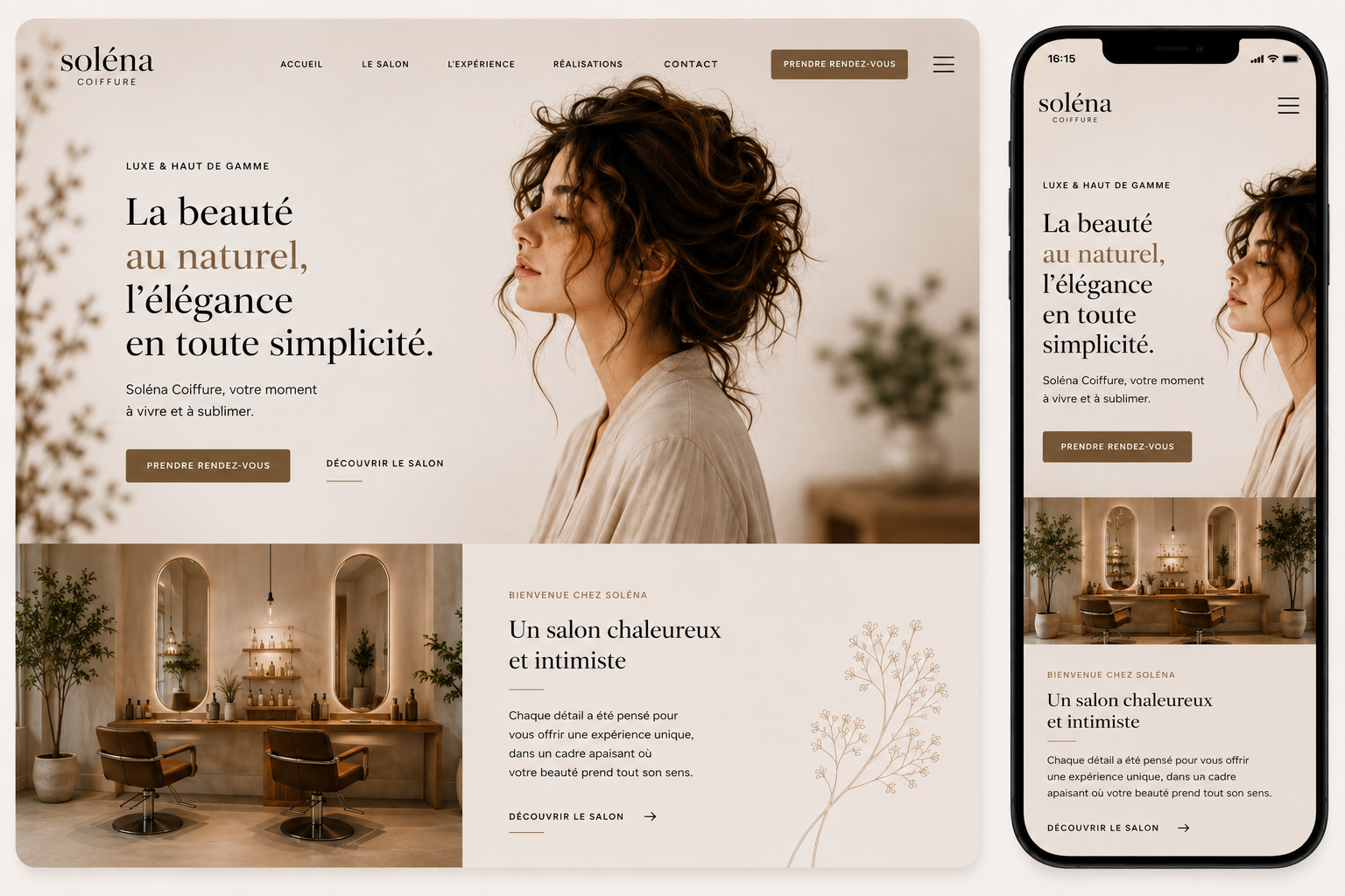 Aperçu du template Salon de coiffure Premium