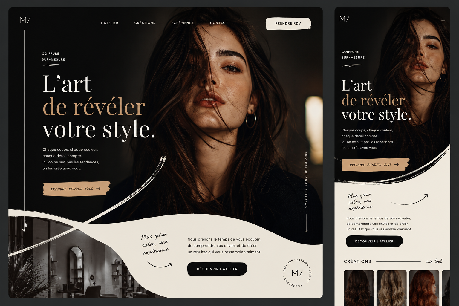 Aperçu du template Léa Coiffure