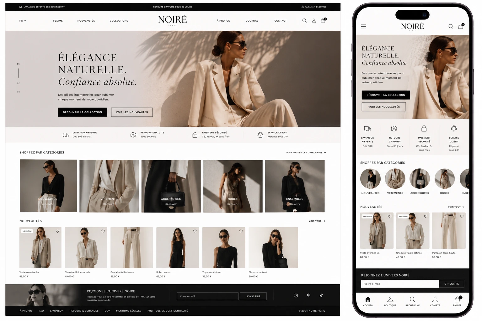 Aperçu du template E-commerce vitrine