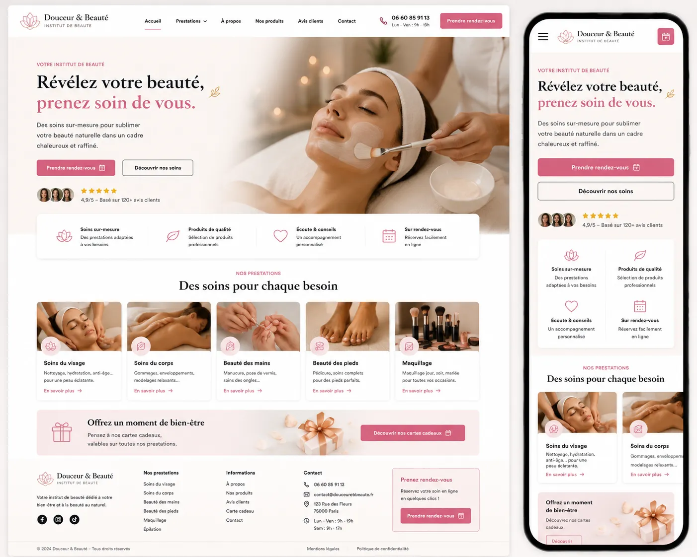 Aperçu du template Douceur & Beauté
