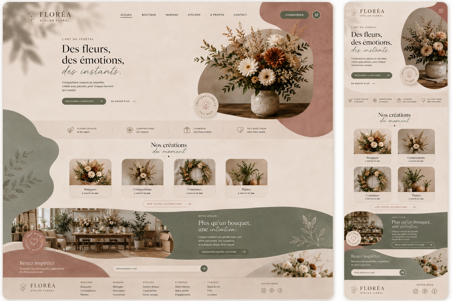 Aperçu du template Floréa Atelier Floral