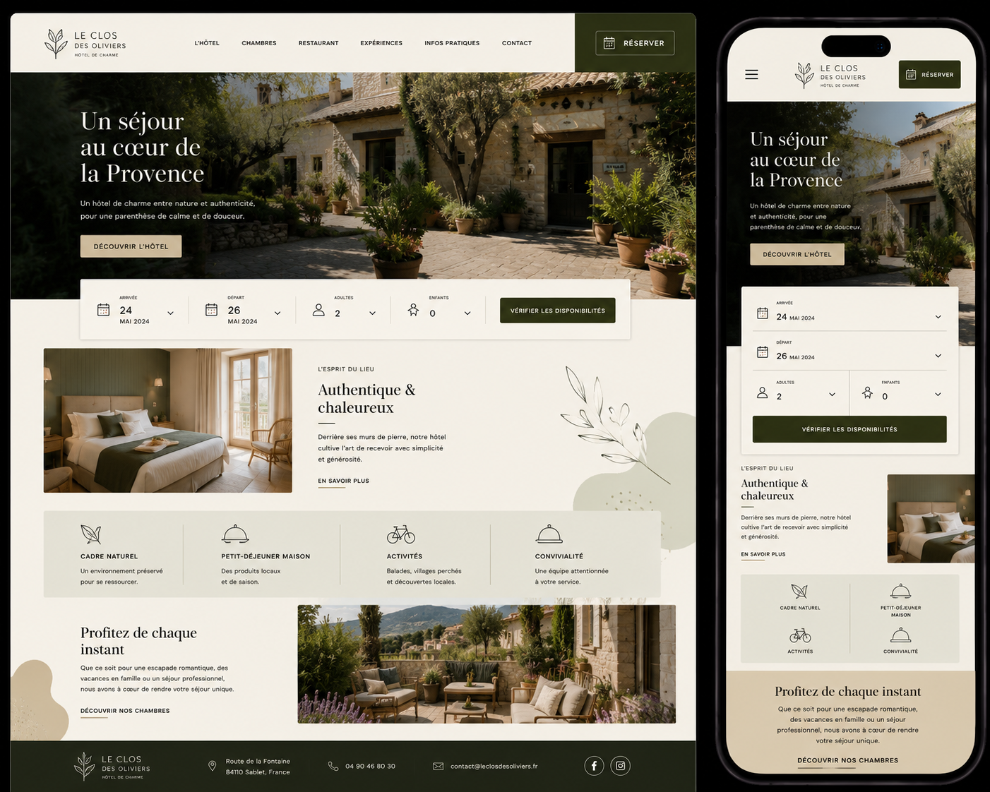 Aperçu du template Le Clos des Oliviers
