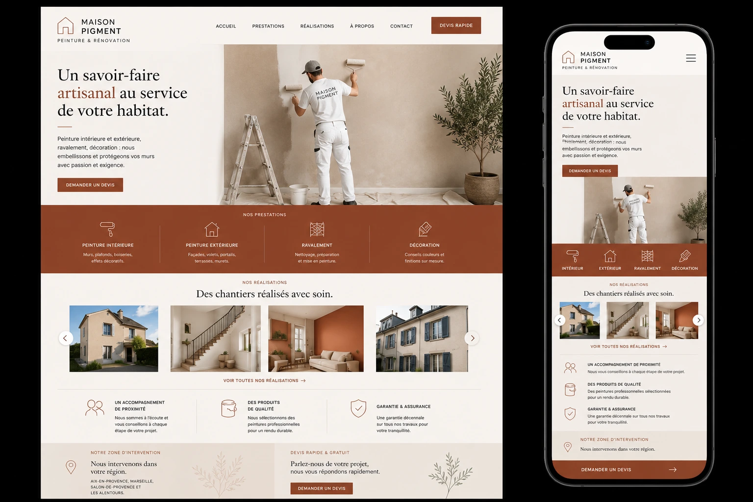 Aperçu du template Artisan Peintre Premium