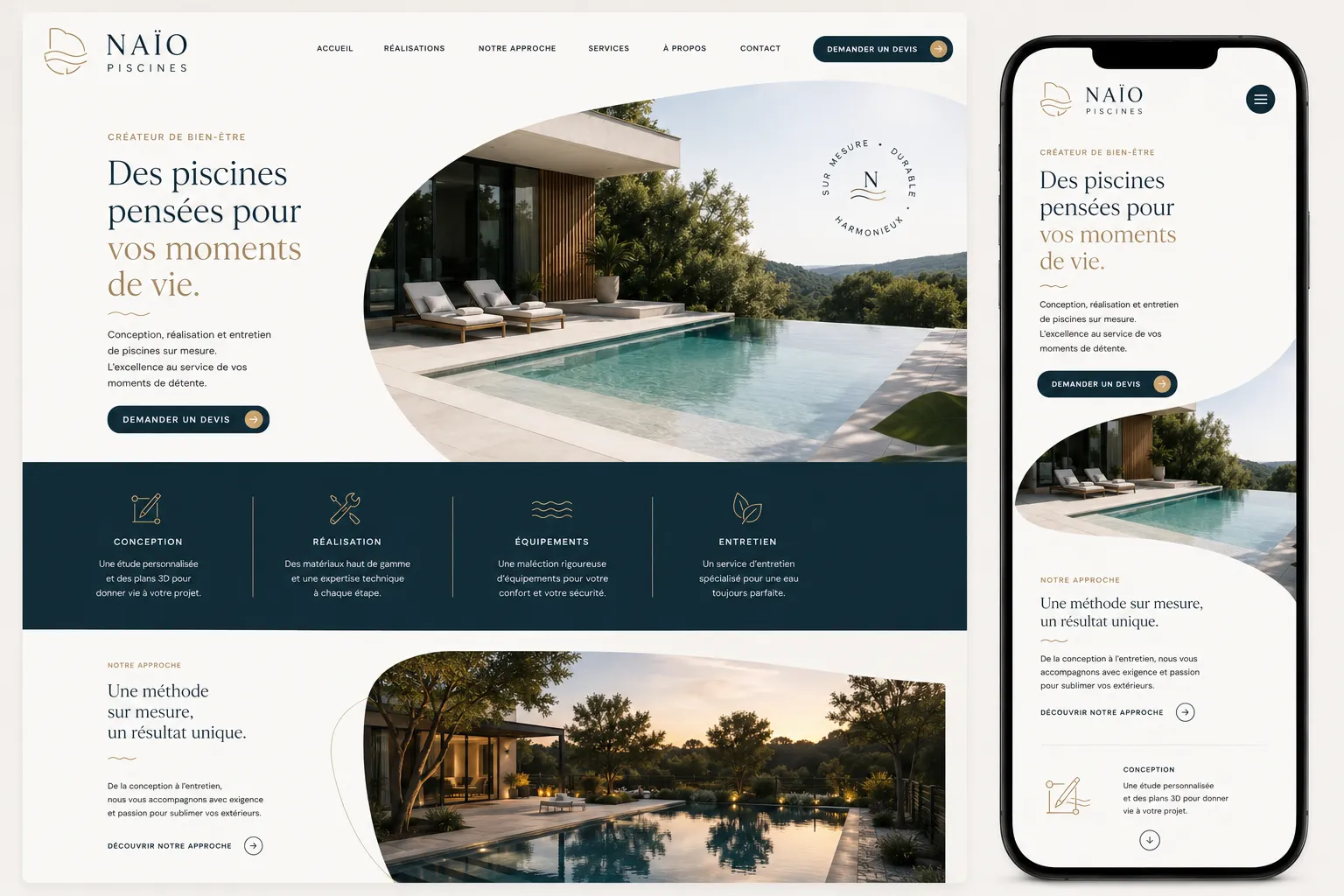 Aperçu du template Naïo Piscines