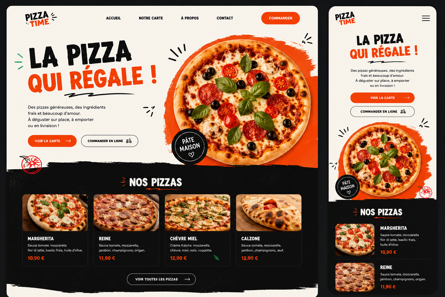 Aperçu du template Pizza Mia