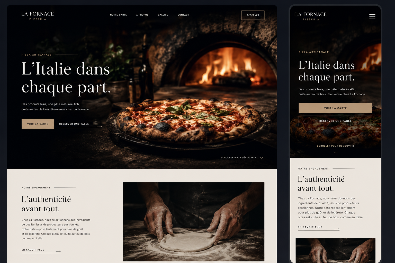 Aperçu du template La Fornace