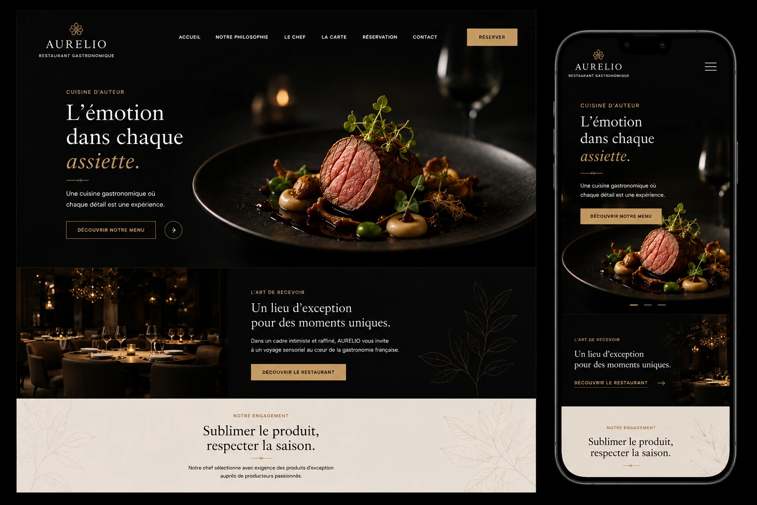 Aperçu du template Restaurant