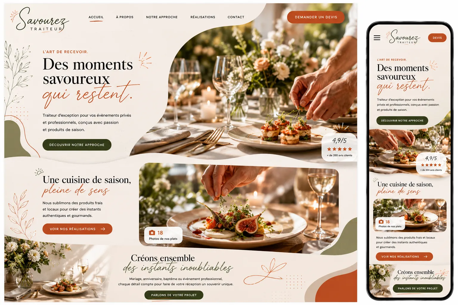 Aperçu du template Savourez Traiteur