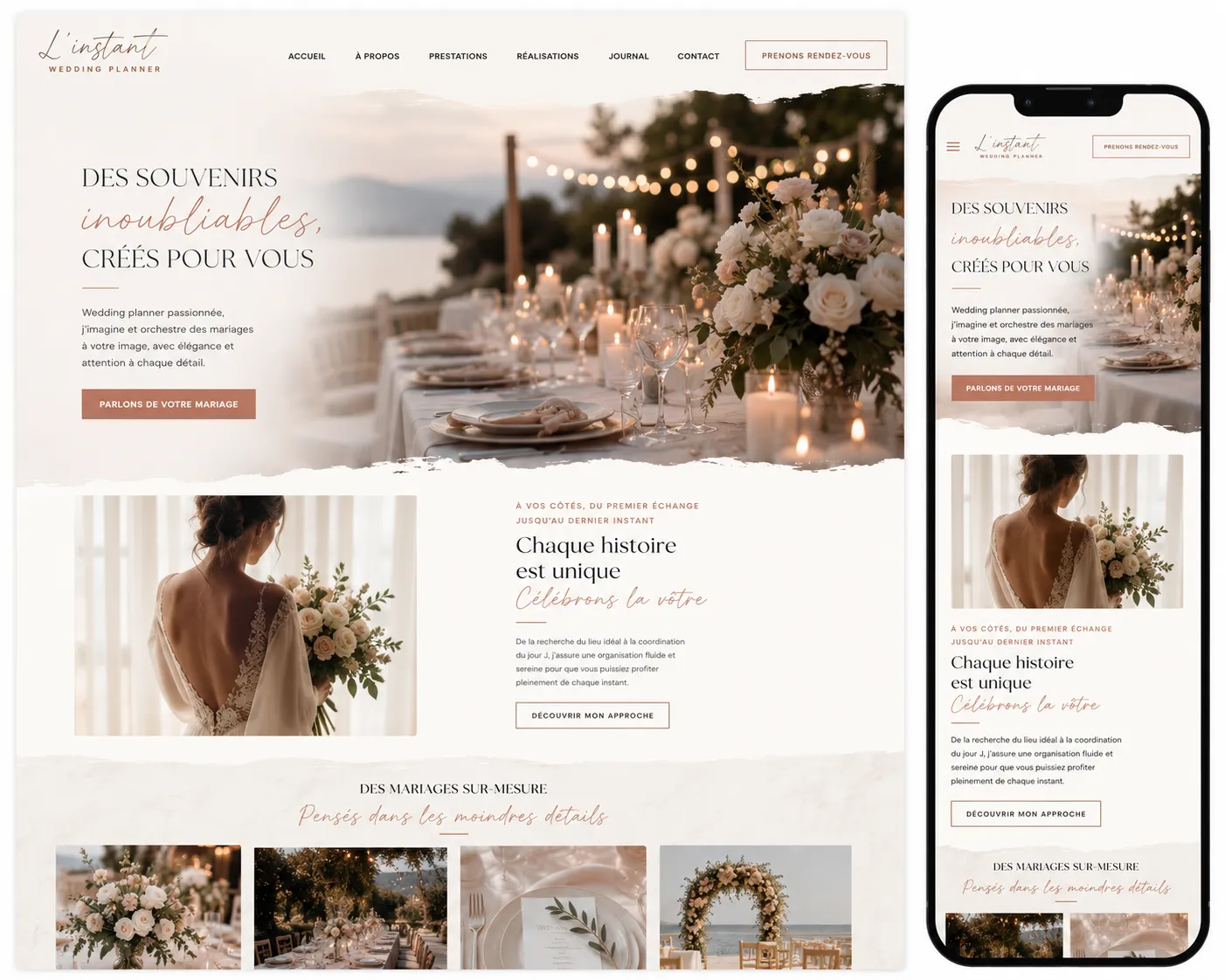 Aperçu du template L'Instant — Wedding Planner