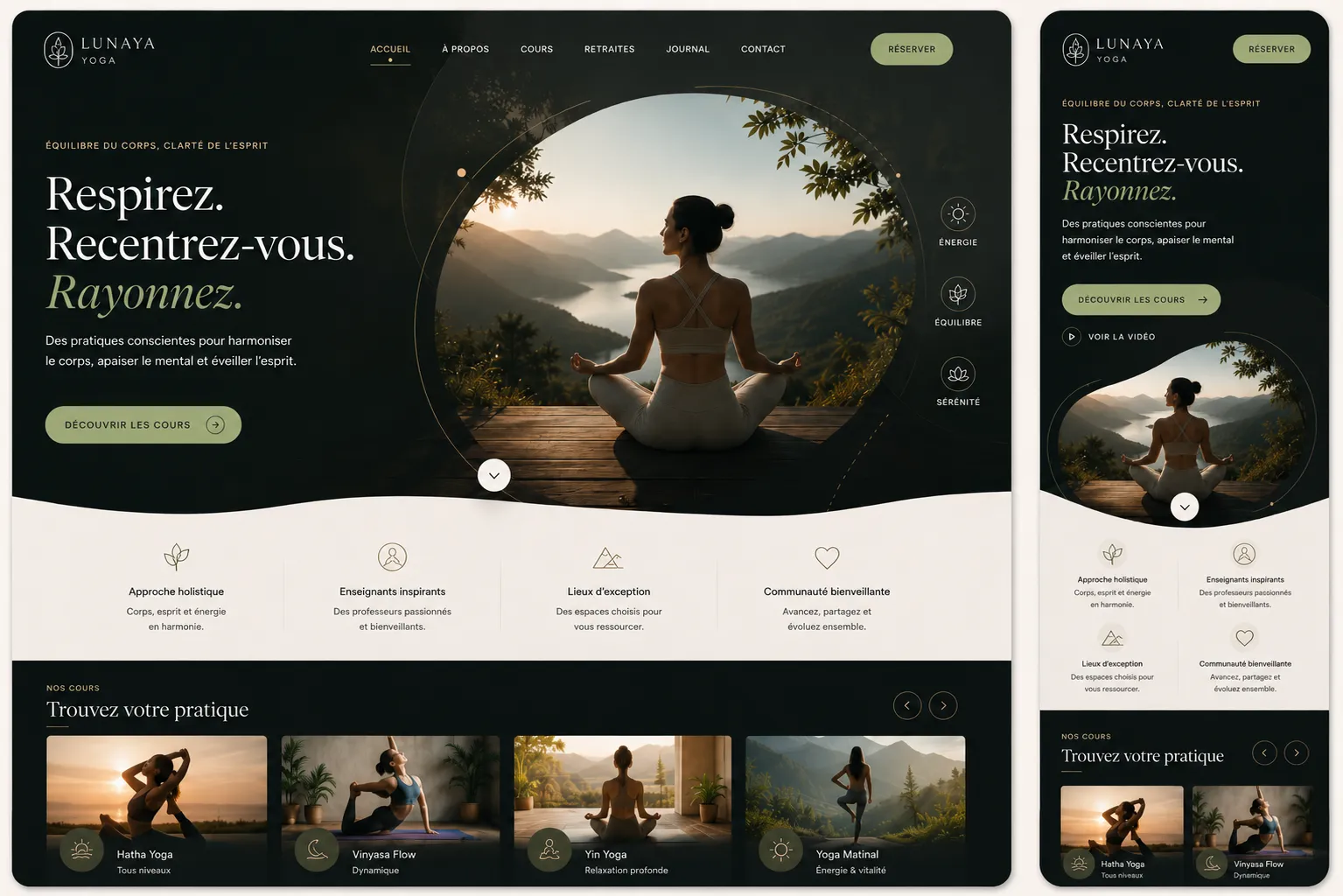 Aperçu du template Lunaya Yoga